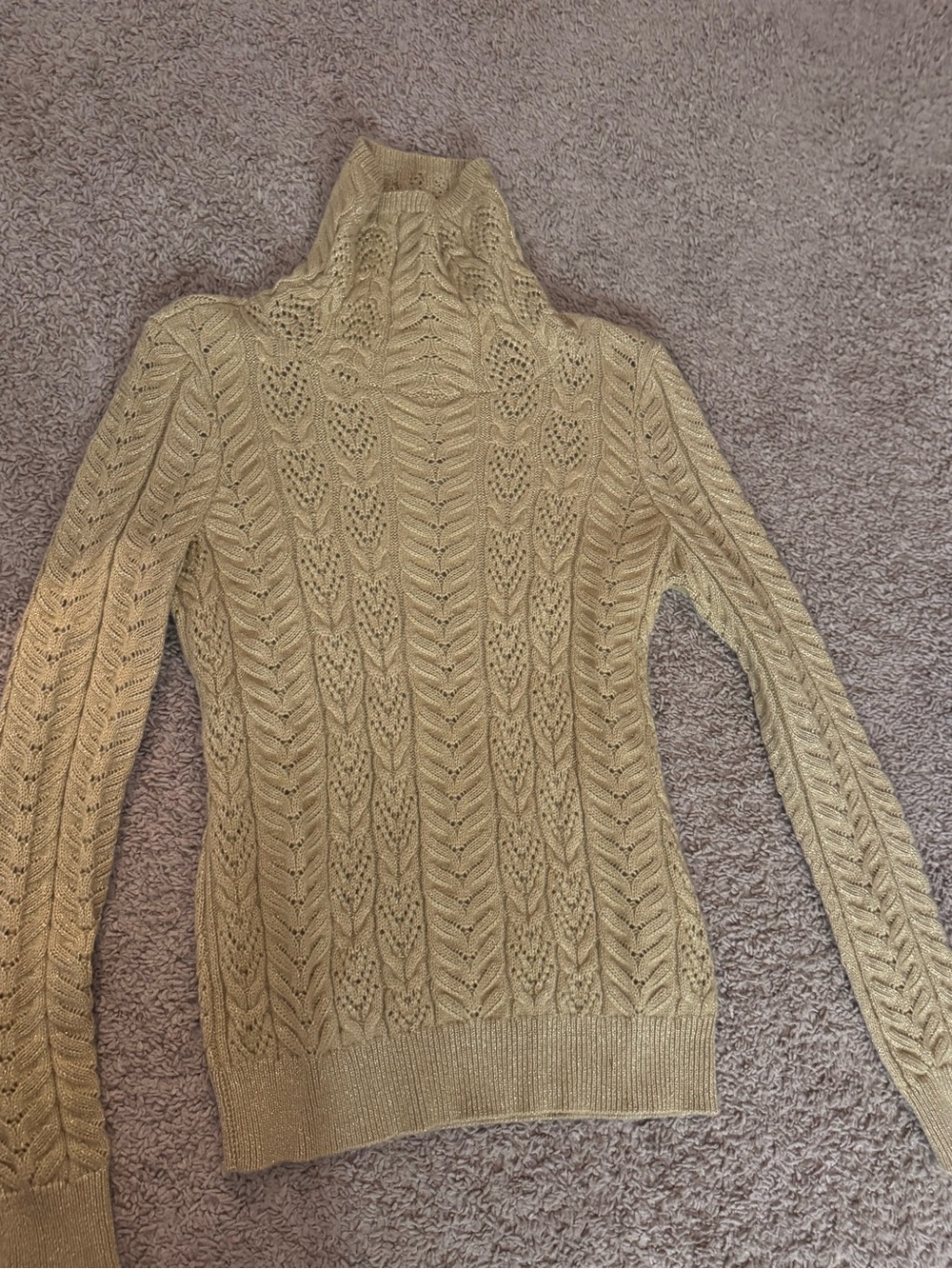 Ralph Lauren Cream Cable Knit Turtleneck Sweater